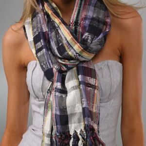Madewell crazy metallic plaid scarf!